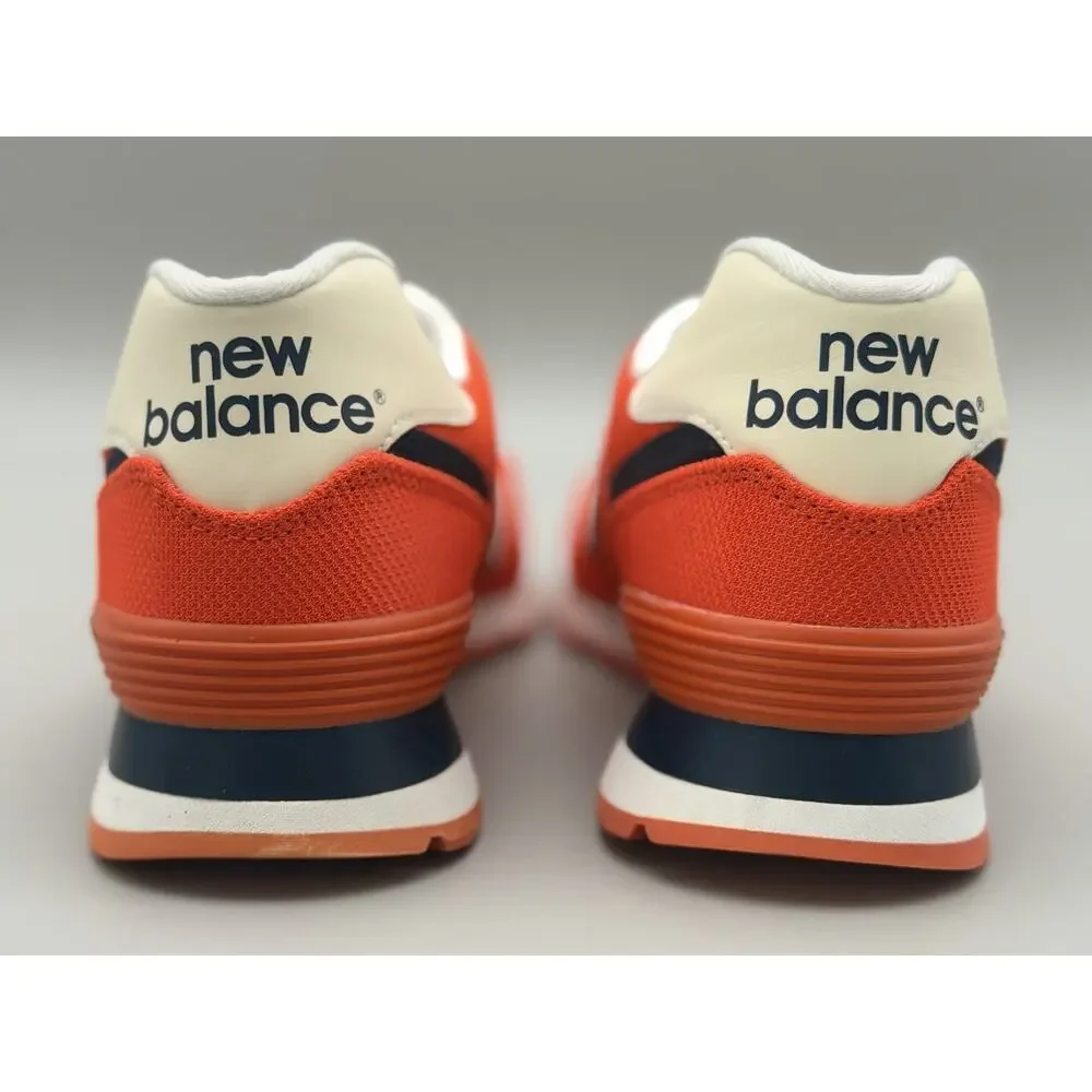 New Balance 574 Shoes Mens Orange White Low Top Running Sneakers Lifestyle 9.5